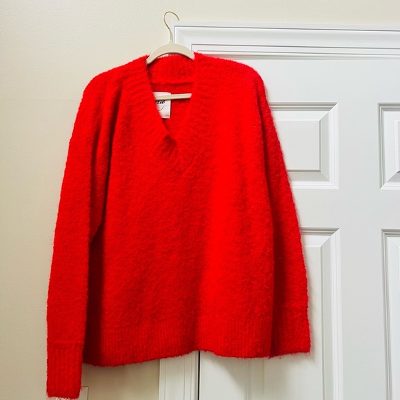 Aerie Red V-Neck Sweater - Picture 1 of 5